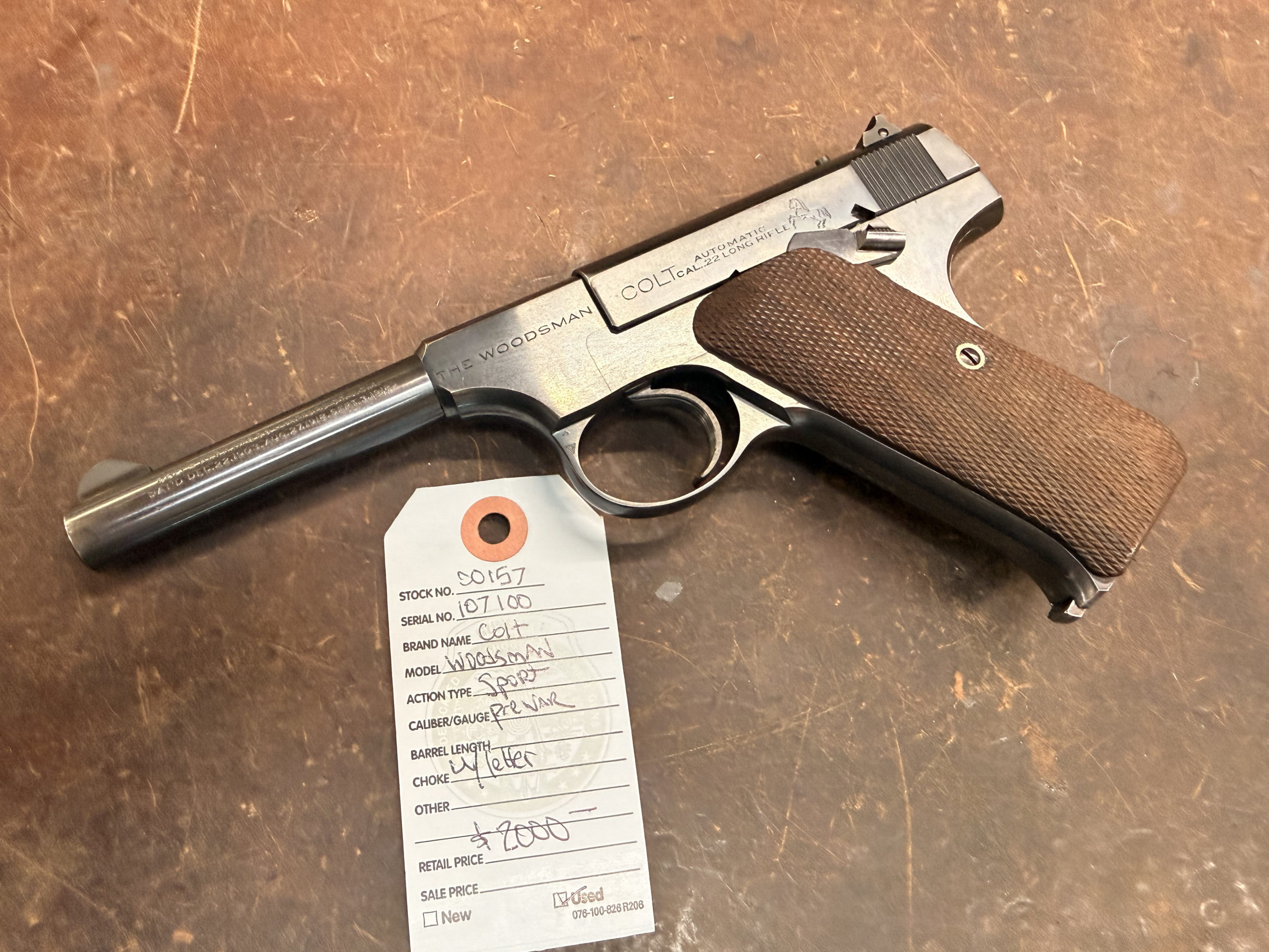 Colt Woodsman .22 (pre-war) w/letter - Image 2