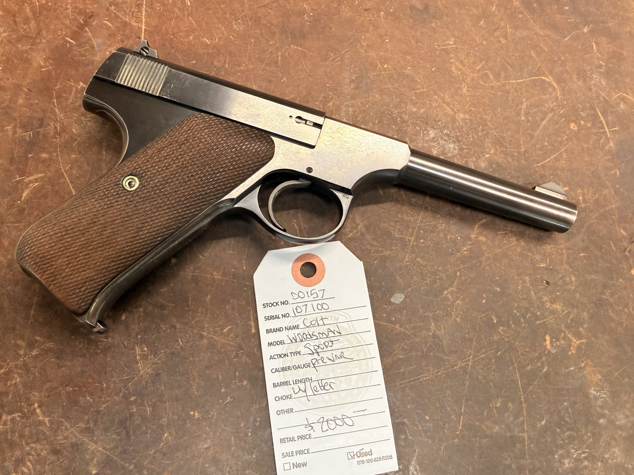 Colt Woodsman .22 (pre-war) w/letter